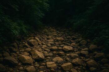 Гянджа: сухой ручей, русло из гальки