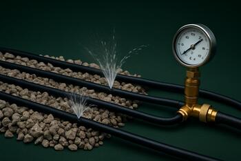 Линии полива в гравийной засыпке