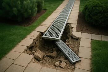 До: вода стоит у террасы после дождя