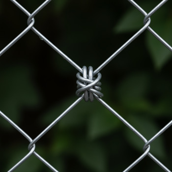 Стык габионной корзины крупным планом