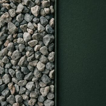 Деталь узкого шва с гравием