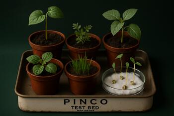 Стенд с образцами: швы и мульча на Апшероне