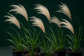 Метёлки на ветру у стены