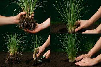 Деление куртины мискантуса