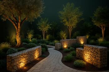 Баку: внутренний двор с габионами