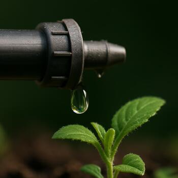 Линии капельного полива под мульчей