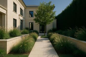 Баку: двор виллы с известняком и злаками